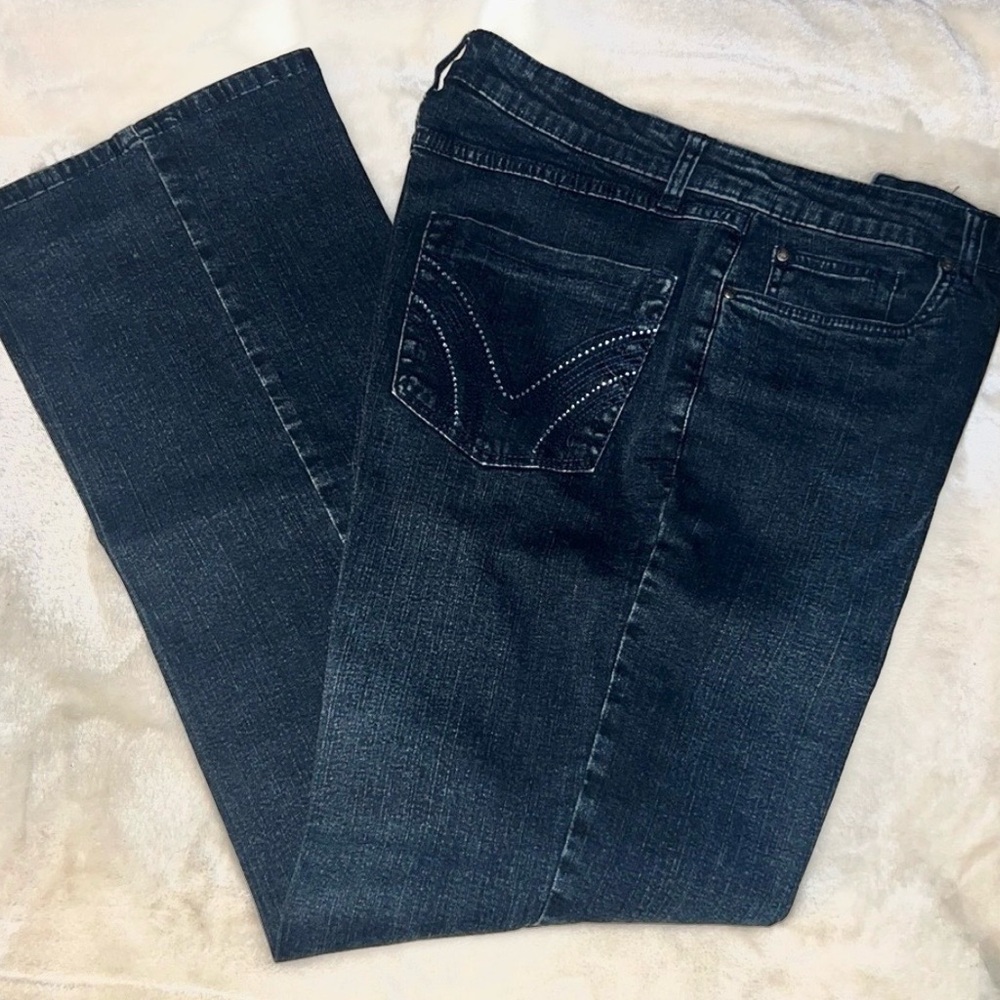 🔴 CLEARANCE🔖 FRENCH DRESSING 👖 RHINESTONE OLIVIA FLARE STRETCH JEANS Women’s 10 - Picture 3 of 14